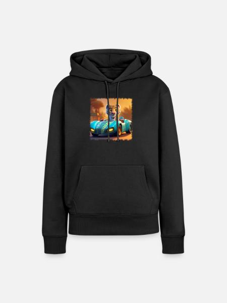 Cooler Jaguar - Dame Premium hoodie, økologisk bomuld - sort