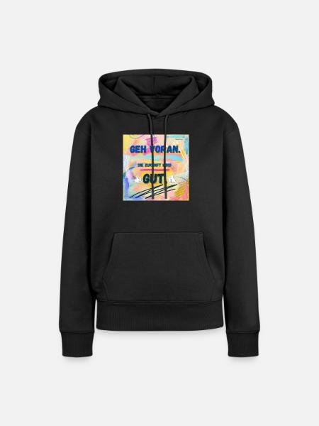 Die Zukunft wird gut - Frauen Premium Bio Hoodie - Schwarz