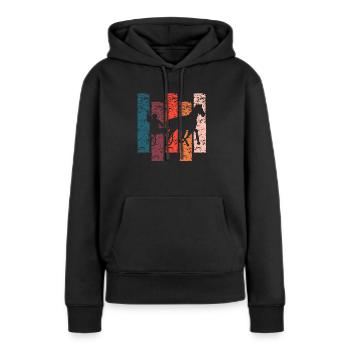 Traber Vintage Geschenk Rennen - Frauen Premium Bio Hoodie - Schwarz - Vorne - Julia (174cm)
