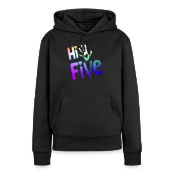 High Five Style Cool Hand Joke disant Hit Trend - Sweat à capuche Premium bio Femme - noir - Devant - Julia (174cm)