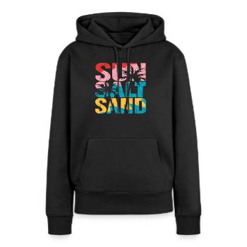 SUN SALT SAND - Frauen Premium Bio Hoodie - Schwarz - Vorne - Julia (174cm)