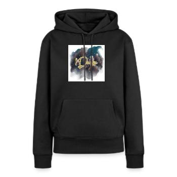 Danke - Frauen Premium Bio Hoodie - Schwarz - Vorne - Julia (174cm)
