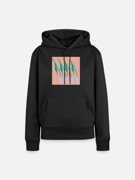 Tulpen - Frauen Premium Bio Hoodie - Schwarz