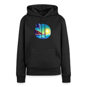 voilier voilier voilier voilier voilier voilier - Sweat à capuche Premium bio Femme - noir - Devant - Julia (174cm)