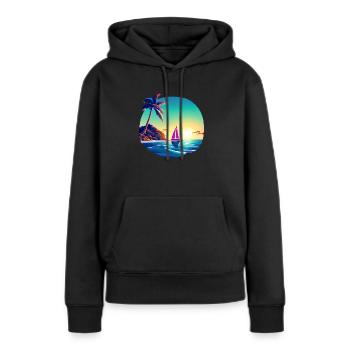voilier voilier voilier voilier voilier voilier - Sweat à capuche Premium bio Femme - noir - Devant - Julia (174cm)
