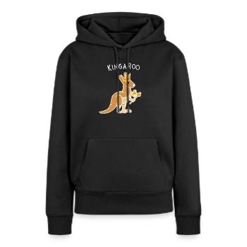 Kingaroo Kangourou (Blanc) - Sweat à capuche Premium bio Femme - noir - Devant - Julia (174cm)
