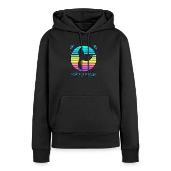 Rettet die Wale - Frauen Premium Bio Hoodie - Schwarz - Vorne - Julia (174cm)