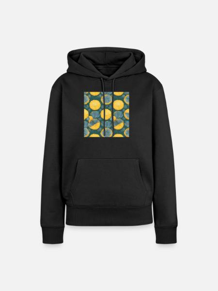 Zitrone - Frauen Premium Bio Hoodie - Schwarz