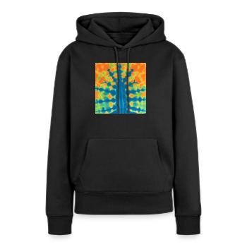 Modèle de matrice de tye - Sweat à capuche Premium bio Femme - noir - Devant - Julia (174cm)