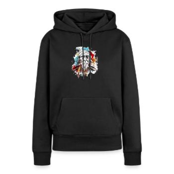 Papy siou - Sweat à capuche Premium bio Femme - noir - Devant - Julia (174cm)