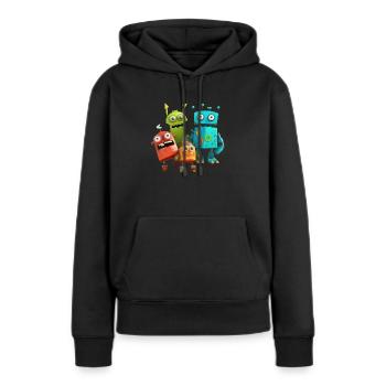 Robo Buddies: aventures amusantes - Sweat à capuche Premium bio Femme - noir - Devant - Julia (174cm)