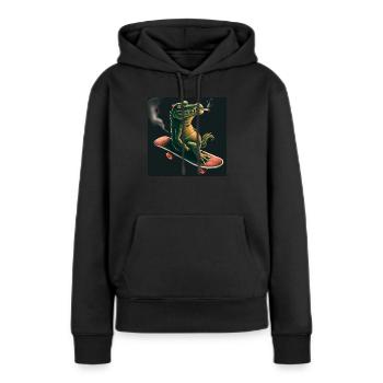 Patinage Tony Croco - Sweat à capuche Premium bio Femme - noir - Devant - Julia (174cm)