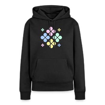 Fleur pastel - Sweat à capuche Premium bio Femme - noir - Devant - Julia (174cm)
