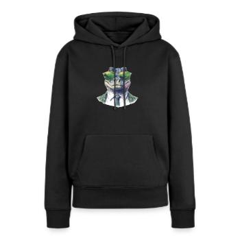 Alligator - Sweat à capuche Premium bio Femme - noir - Devant - Julia (174cm)