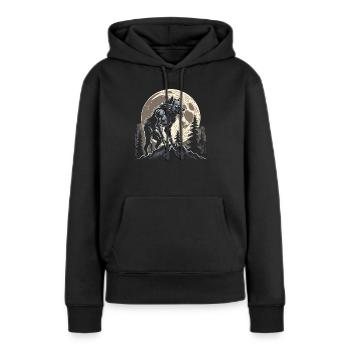 Loup-garou - Sweat à capuche Premium bio Femme - noir - Devant - Julia (174cm)
