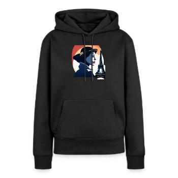 Tour Eiffel - Sweat à capuche Premium bio Femme - noir - Devant - Julia (174cm)