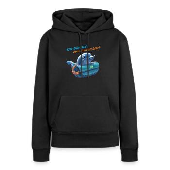 Betrunkener Delfin in mit lustiger Aufschrift - Frauen Premium Bio Hoodie - Schwarz - Vorne - Julia (174cm)