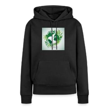 Monde durable - Sweat à capuche Premium bio Femme - noir - Devant - Julia (174cm)