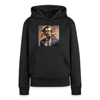 rough paintig of a low poly human paint - Frauen Premium Bio Hoodie - Schwarz - Vorne - Julia (174cm)