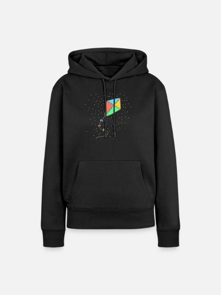 Drachensteigen - Frauen Premium Bio Hoodie - Schwarz