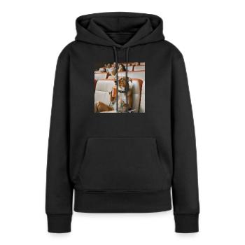 Hund im Kino - Frauen Premium Bio Hoodie - Schwarz - Vorne - Julia (174cm)