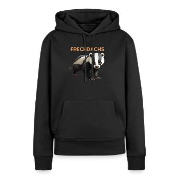 Frechdachs - Frauen Premium Bio Hoodie - Schwarz - Vorne - Julia (174cm)