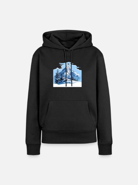 Echte Wintergefühle - Frauen Premium Bio Hoodie - Schwarz
