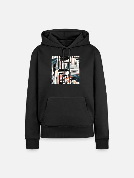modernes Pinseldesign - Frauen Premium Bio Hoodie - Schwarz