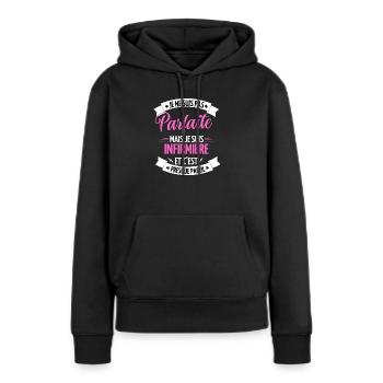 Pas Parfaite, Mais Infirmière - Sweat à capuche Premium bio Femme - noir - Devant - Julia (174cm)