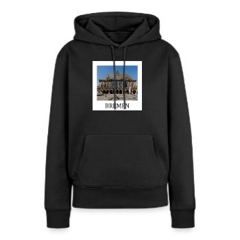 Brême - Sweat à capuche Premium bio Femme - noir - Devant - Julia (174cm)