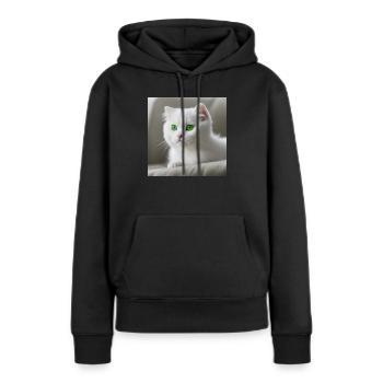 Katzengrüne Augen - Frauen Premium Bio Hoodie - Schwarz - Vorne - Julia (174cm)