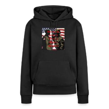 Vétérans, anciens combattant, armistice. - Sweat à capuche Premium bio Femme - noir - Devant - Julia (174cm)