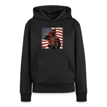 Vétérans, anciens combattant, armistice. - Sweat à capuche Premium bio Femme - noir - Devant - Julia (174cm)