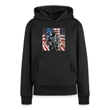 Vétérans, anciens combattant, armistice. - Sweat à capuche Premium bio Femme - noir - Devant - Julia (174cm)