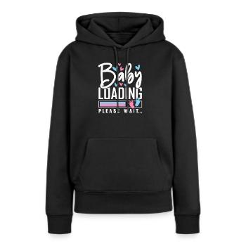 Chargement de bébé s’il vous plaît attendre - Sweat à capuche Premium bio Femme - noir - Devant - Julia (174cm)
