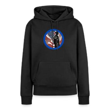 Vétérans,ancien combattant,armistice,us army,navy, - Sweat à capuche Premium bio Femme - noir - Devant - Julia (174cm)