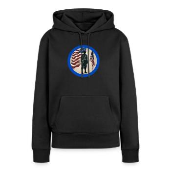 Vétérans,ancien combattant,armistice,us army,navy, - Sweat à capuche Premium bio Femme - noir - Devant - Julia (174cm)