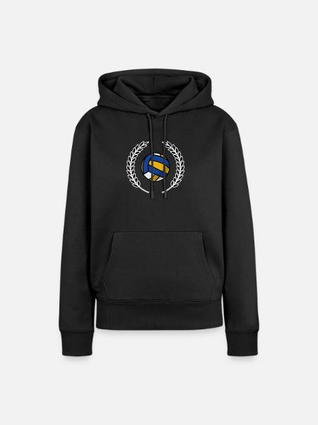 Volleyball-Krone - Frauen Premium Bio Hoodie - Schwarz