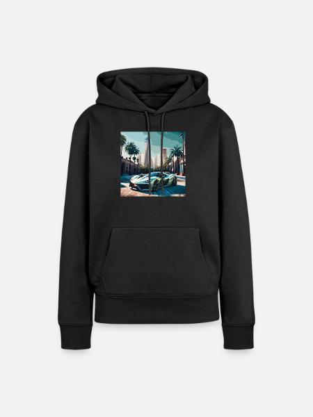 Race car in Miami (Miami Collection) - Dame Premium hoodie, økologisk bomuld - sort