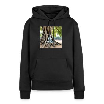 Buddha - Frauen Premium Bio Hoodie - Schwarz - Vorne - Julia (174cm)