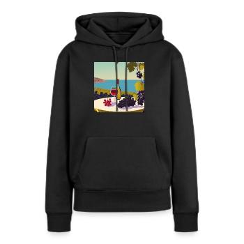 Wein / Rotwein / Weißwein - Frauen Premium Bio Hoodie - Schwarz - Vorne - Julia (174cm)