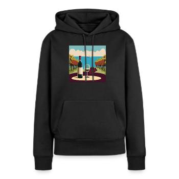 Wein / Rotwein / Weißwein - Frauen Premium Bio Hoodie - Schwarz - Vorne - Julia (174cm)