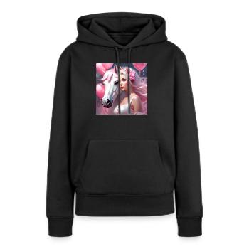 Unicorn Fairy Mythical Creature Pink - Women’s Premium Organic Hoodie - black - Front - Julia (174cm)