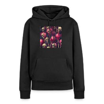 Totenköpfe Lutscher geschmolzen - Frauen Premium Bio Hoodie - Schwarz - Vorne - Julia (174cm)