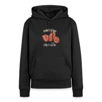 Chopper // Custom // Moto - Sweat à capuche Premium bio Femme - noir - Devant - Julia (174cm)
