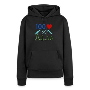 Bricoleur - Sweat à capuche Premium bio Femme - noir - Devant - Julia (174cm)