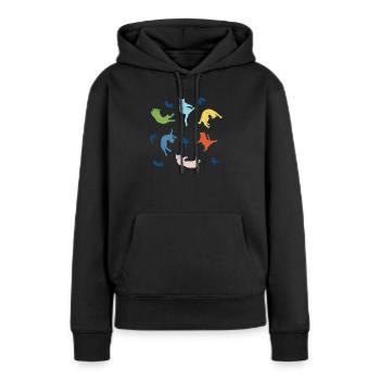 Chute de chats - Sweat à capuche Premium bio Femme - noir - Devant - Julia (174cm)