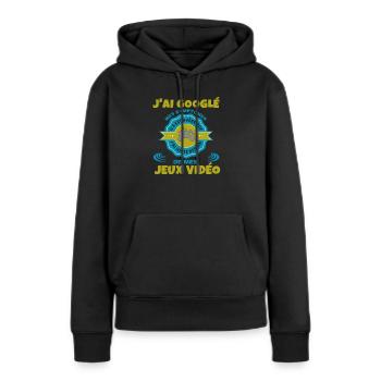 JEUX vidéo - Sweat à capuche Premium bio Femme - noir - Devant - Julia (174cm)
