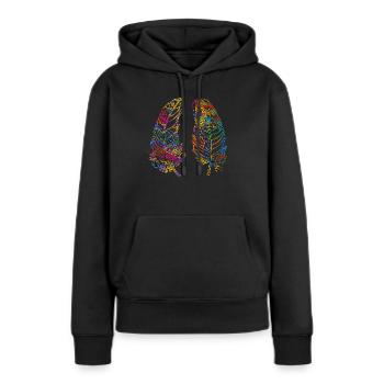 Stylo - Sweat à capuche Premium bio Femme - noir - Devant - Julia (174cm)