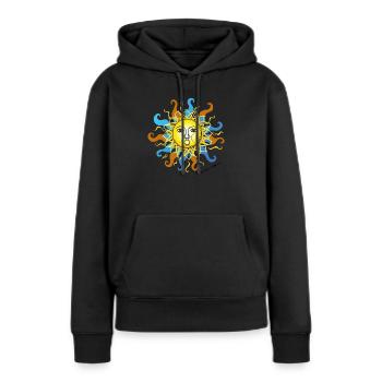 Solstice d’hiver 01 - Sweat à capuche Premium bio Femme - noir - Devant - Julia (174cm)